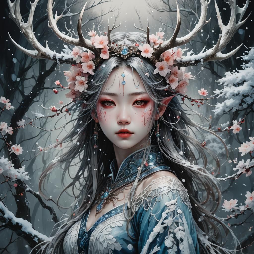 Sinister Sakura Snow Maiden Portrait