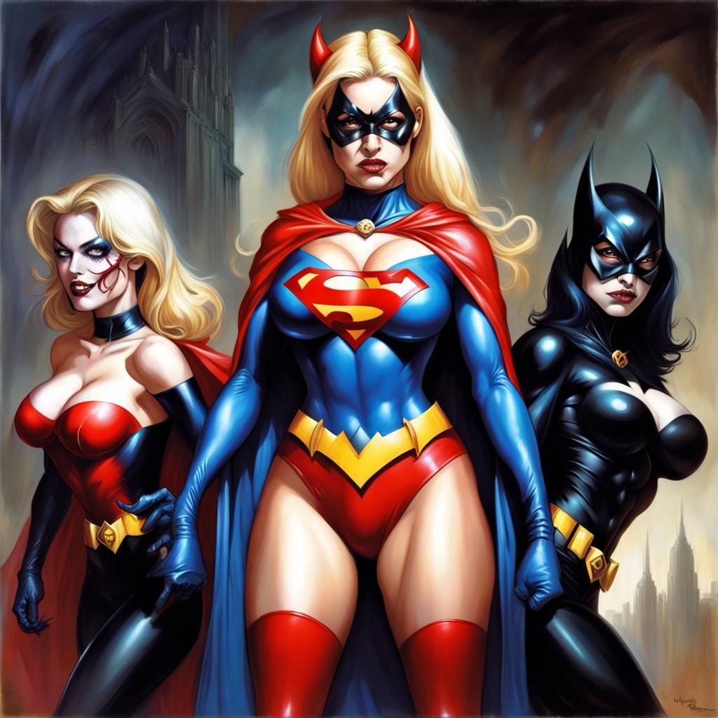 Dark Fantasy Rendition of Comic Book Heroines