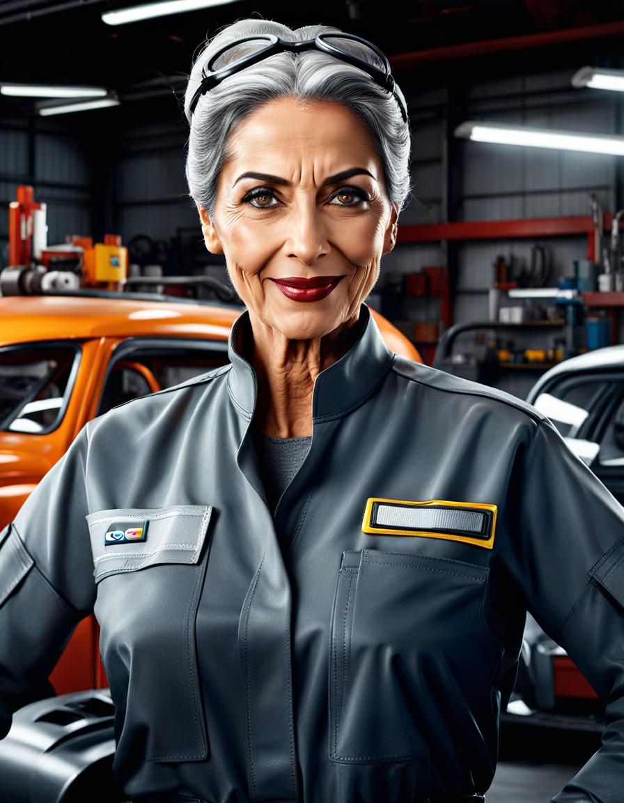 Middle Eastern Mechanic in Auto Repair Shop: Digital Art