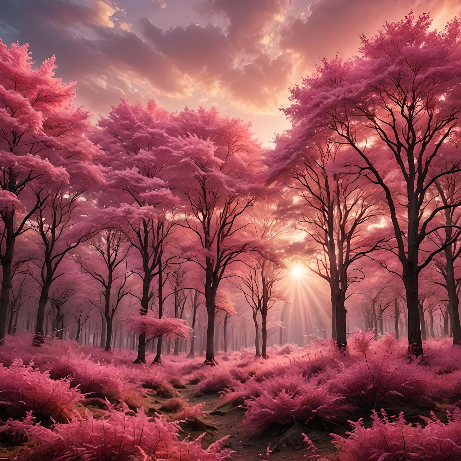 Beautiful Pink Forest
