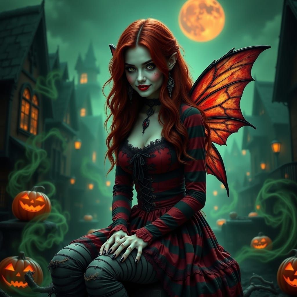 Freddy Krueger Halloween Costume in Graveyard