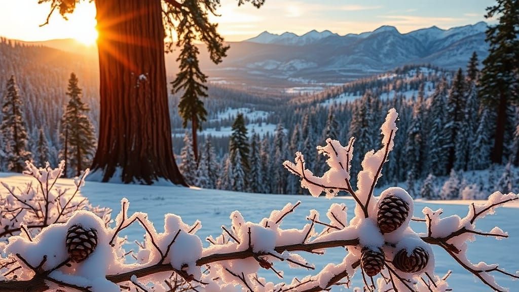 Winter at Sequoia: Golden Hour Landscape