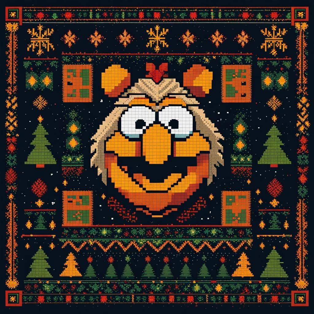 Muppets Christmas Carol Pixel Art T-Shirt Design