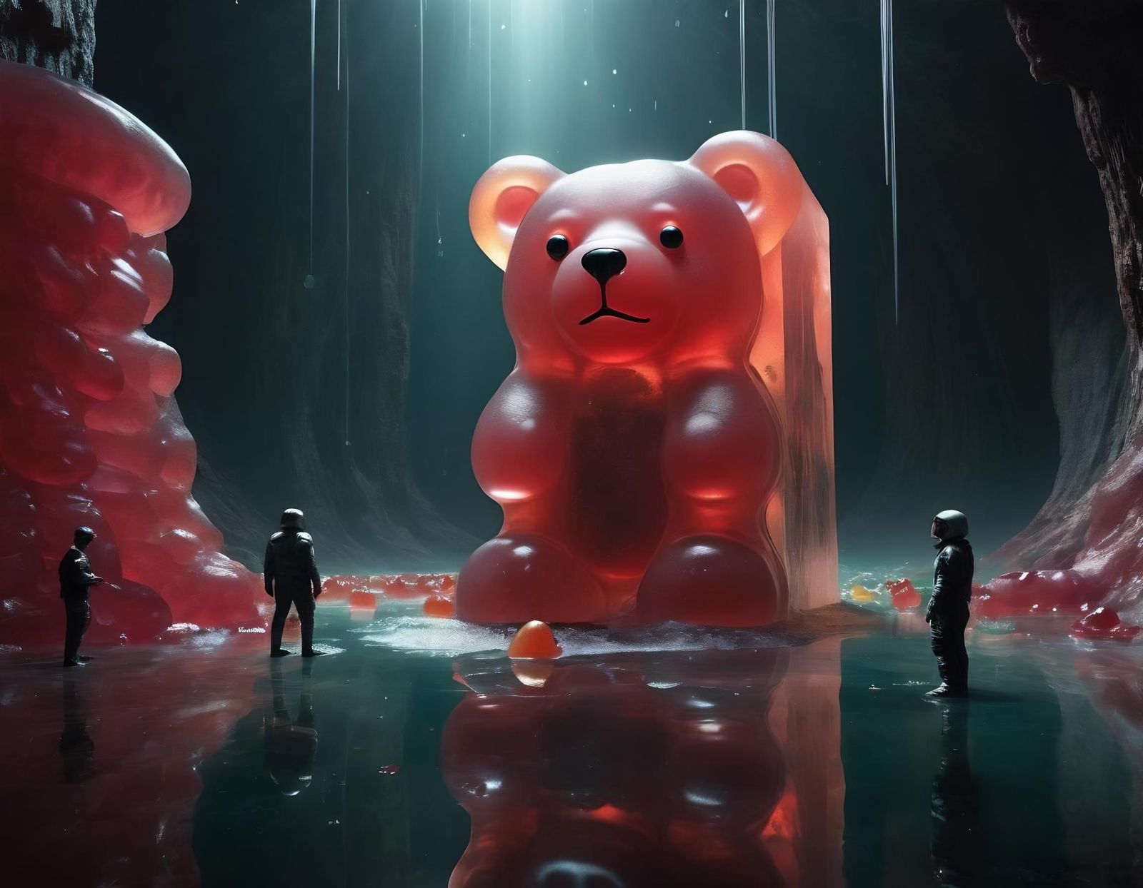 Gummy Bear Monolith: A Space Odyssey Scene