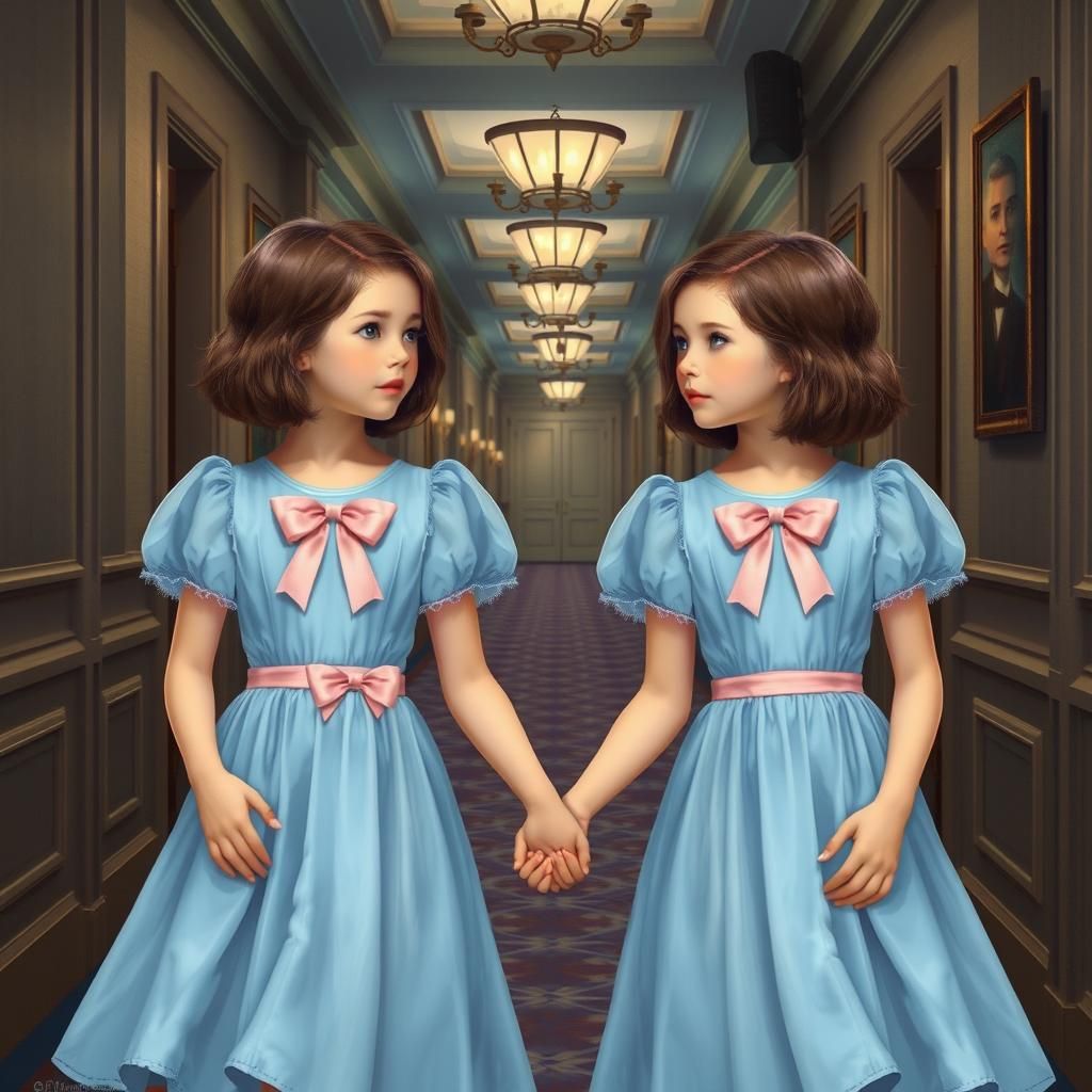 The Shining Grady Twins in Ethereal Style