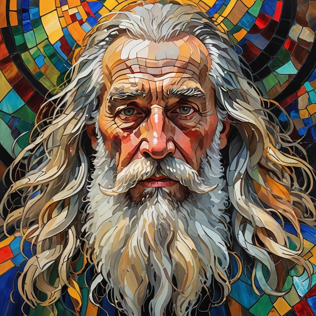 Stained Glass Portrait as Impressionist Gouache