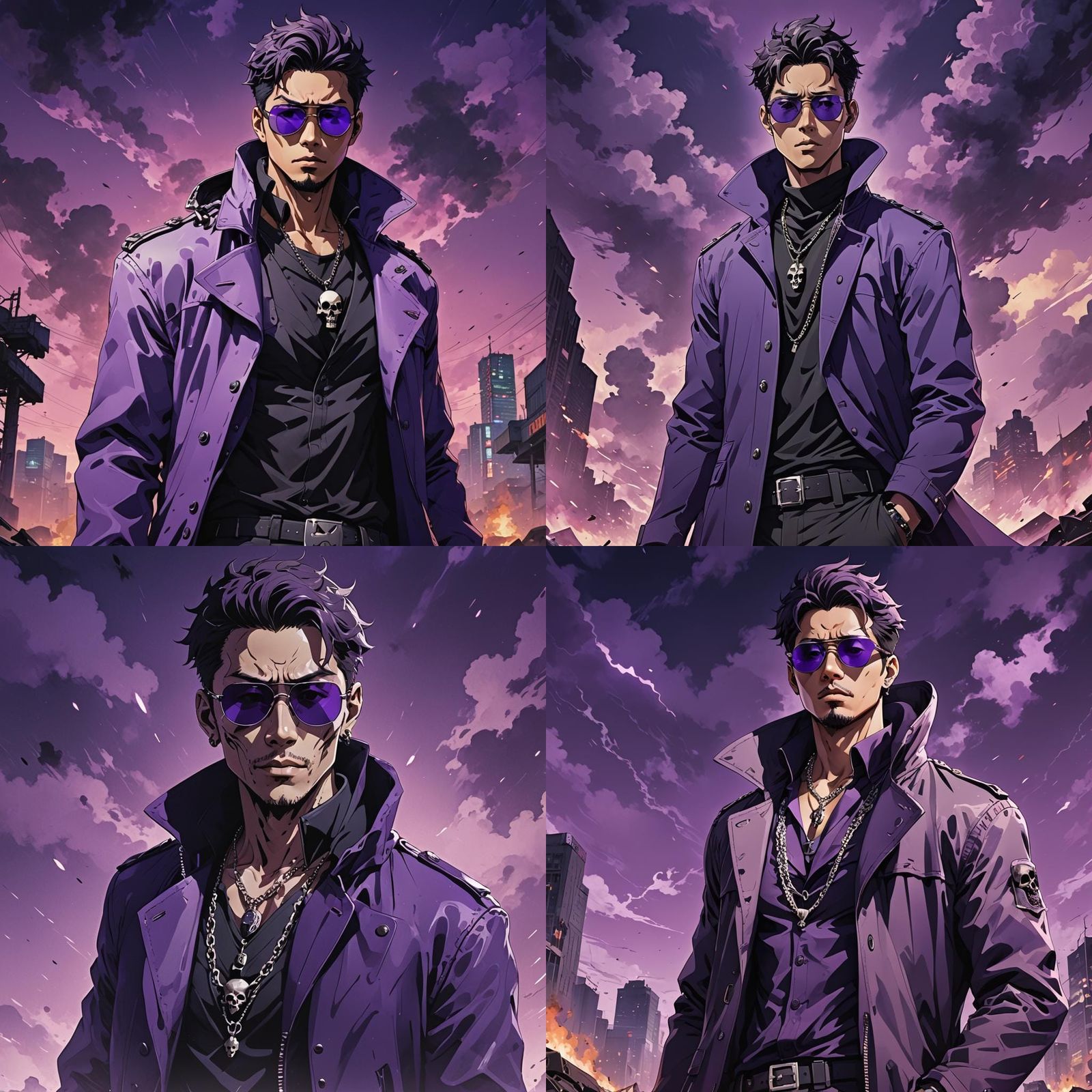 Anime Character in Wasteland with Purple Gas