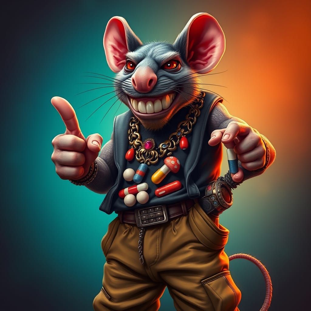 Gangster Rat Showcases Gleaming Human-Like Teeth in Exaggera...