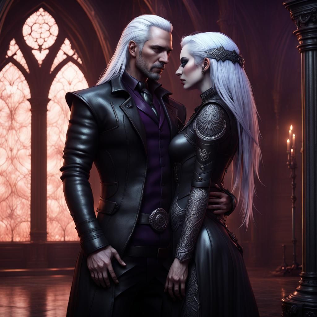 Gothic Couple in Dark Fantasy Style