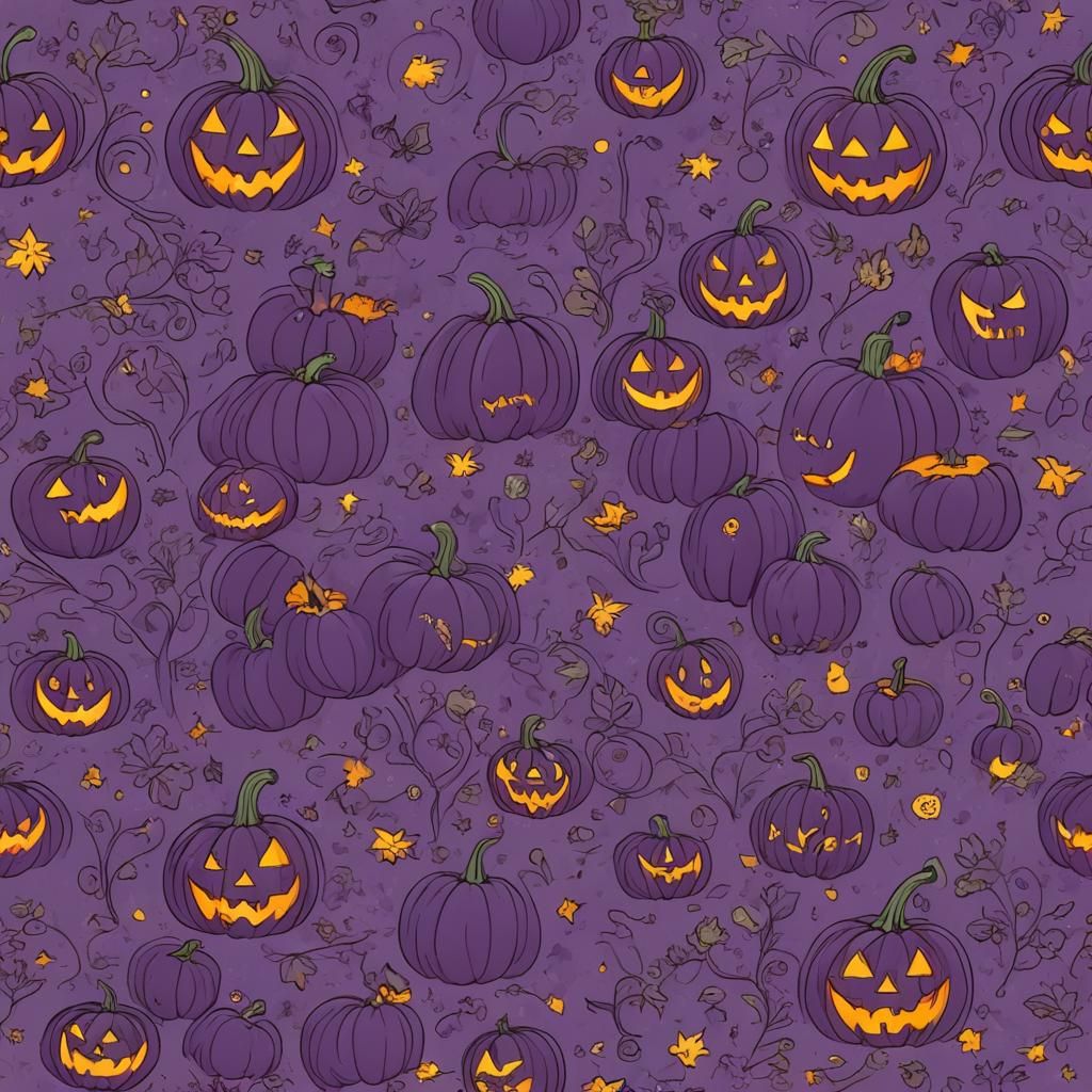 Whimsical Purple Pumpkin Man