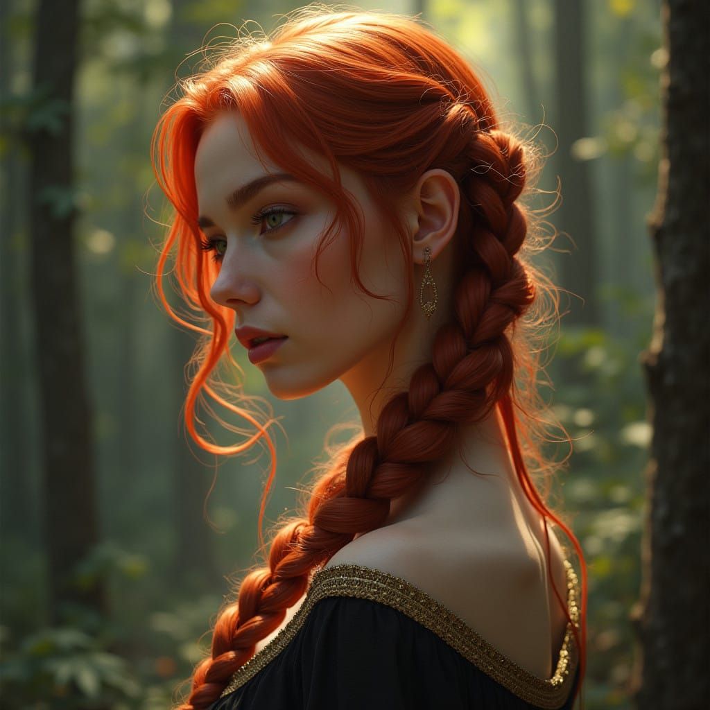 Ethereal Redheaded Maiden in Preraphaelite Splendor