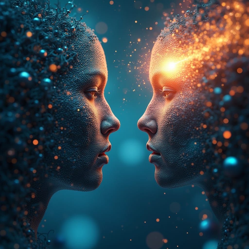 Neural Network Connecting to Infinity Loop in Fantasy Art St...