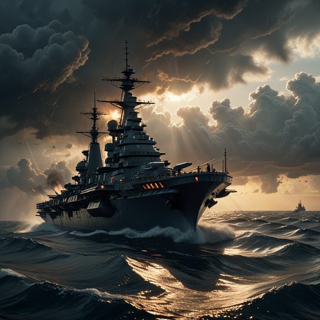 Naval Warfare Epic in Cinematic Style