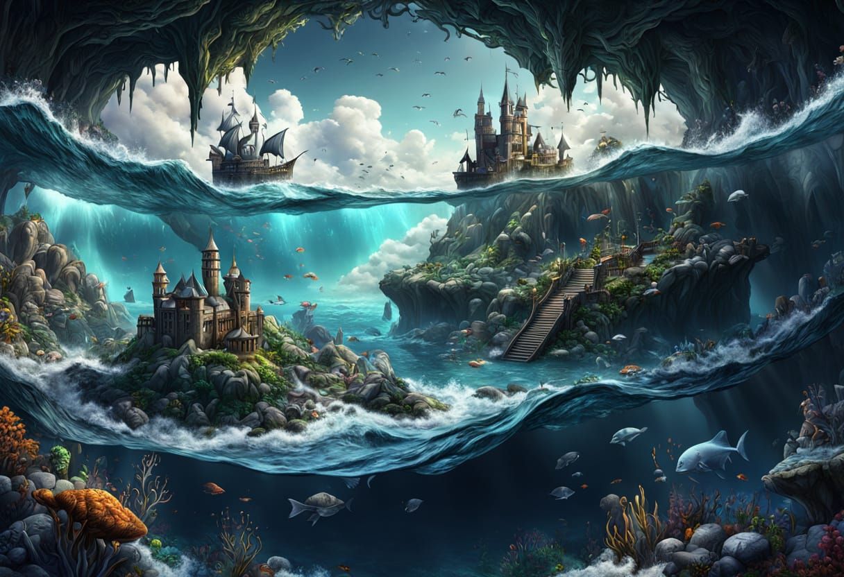 Vibrant Underwater Kingdom in Eerie Atlantic Depths