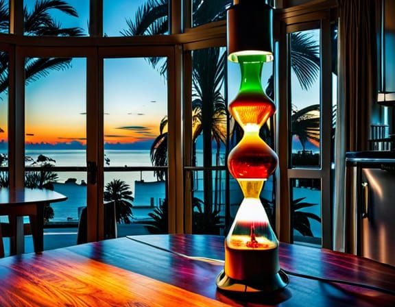 Psychedelic Lava Lamp Sunset in Fantasycore Style