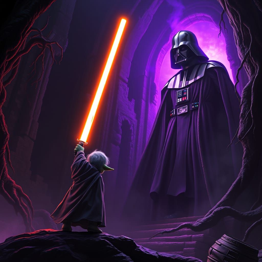 Yoda Lightsaber Duel Against Darth Vader