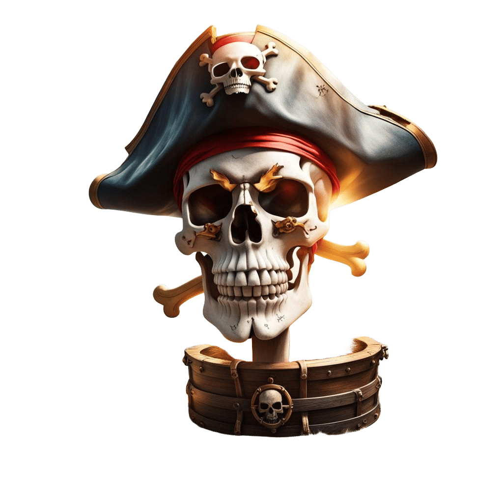 Fox Pirate Skull on Island with Divine Light