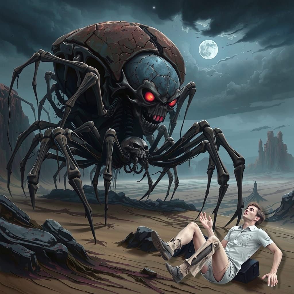 Gothic Spider Monstrosity Reigns Supreme in a Desolate, Prim...