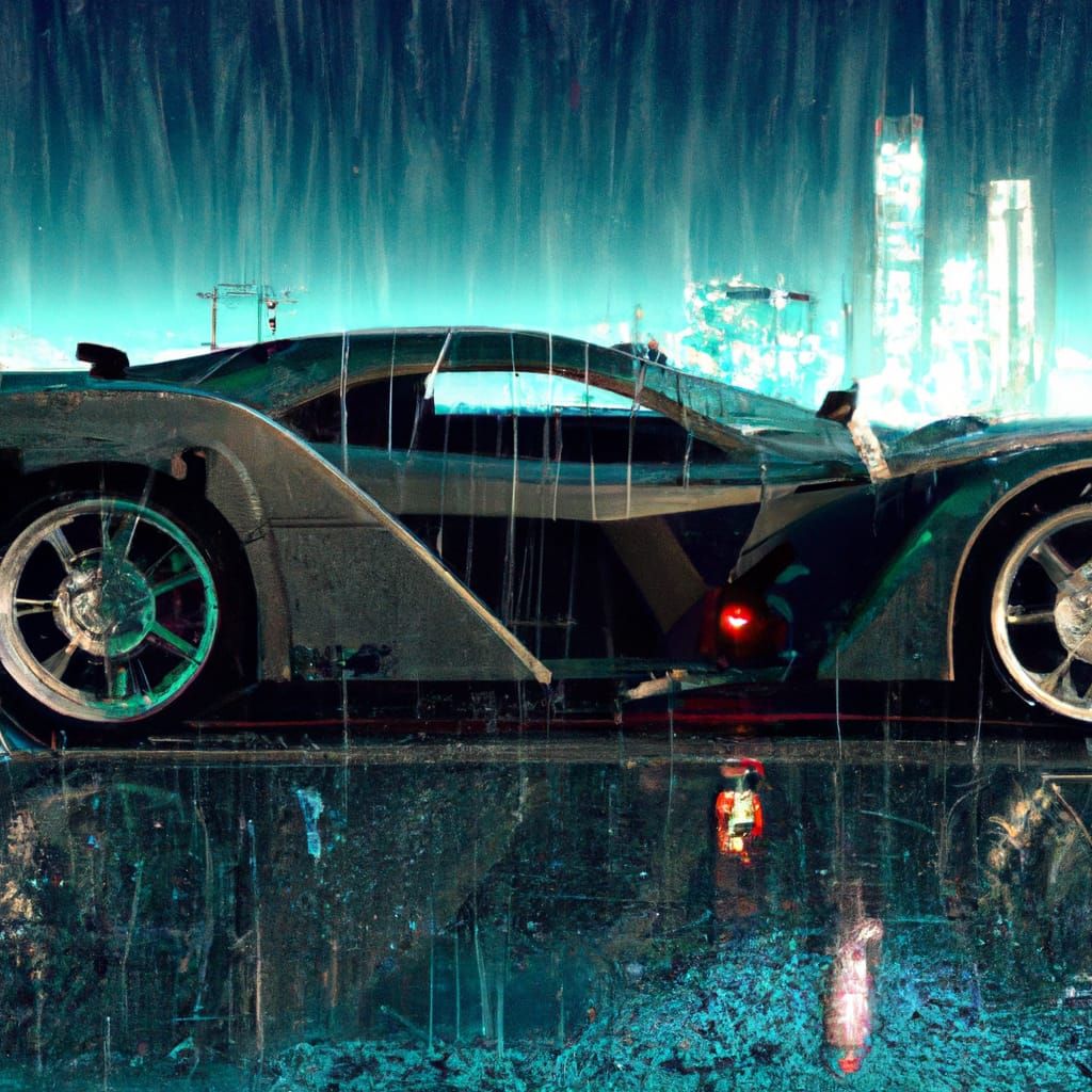 Futuristic Supercar Concept in Cyberpunk Style
