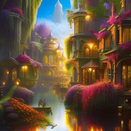 Magical Mirrors Reflecting Lovers in Surreal Art