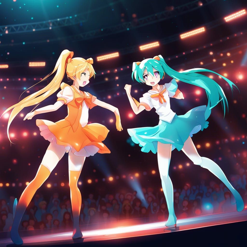 Sailor Venus and Hatsune Miku on Stage