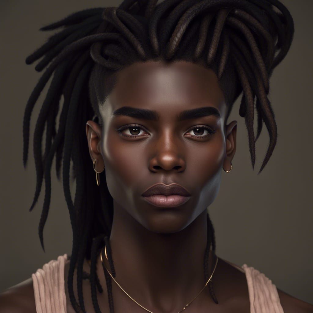Detailed Portrait of Androgynous Person in 8K Resolution