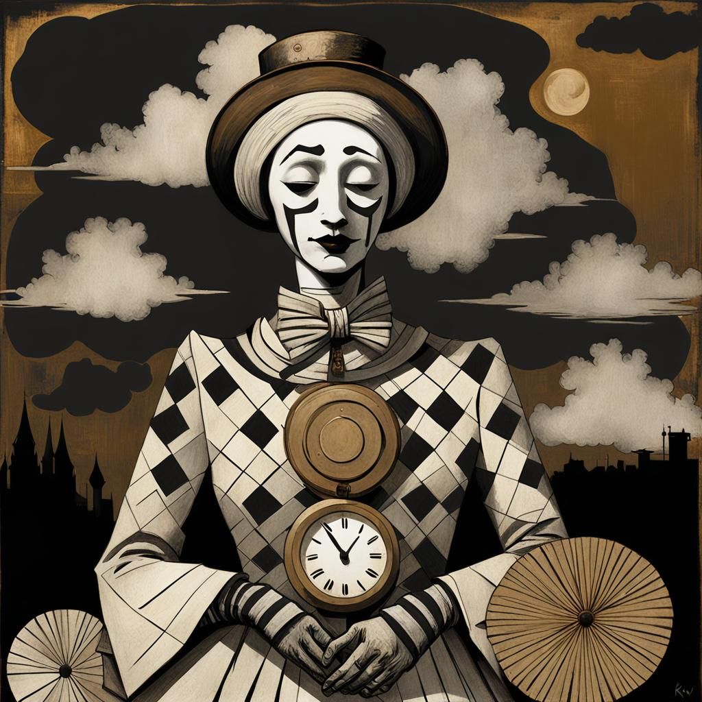 Moody Timekeeper in Art Brut Style