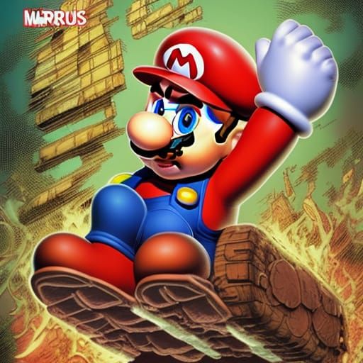 Mario in Comic Book Art Style