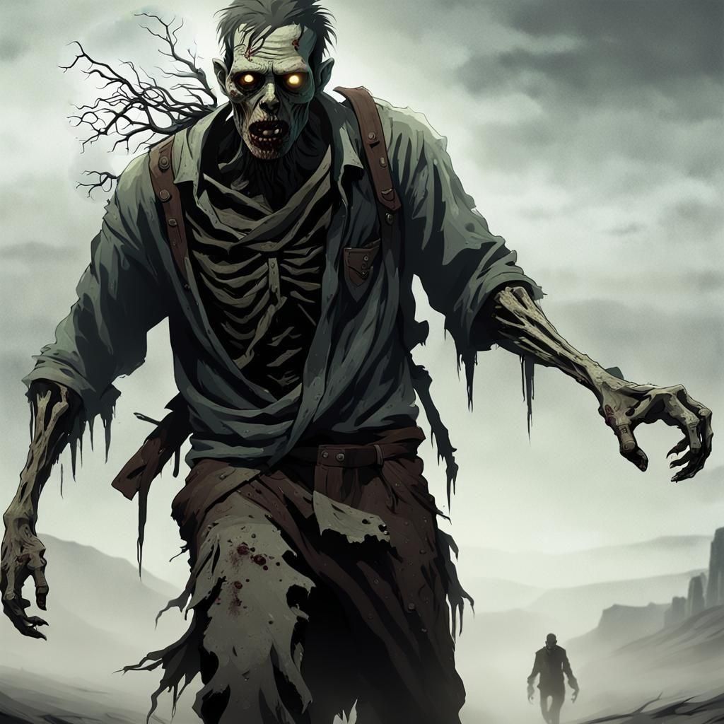 Zombie in a Foggy Wasteland