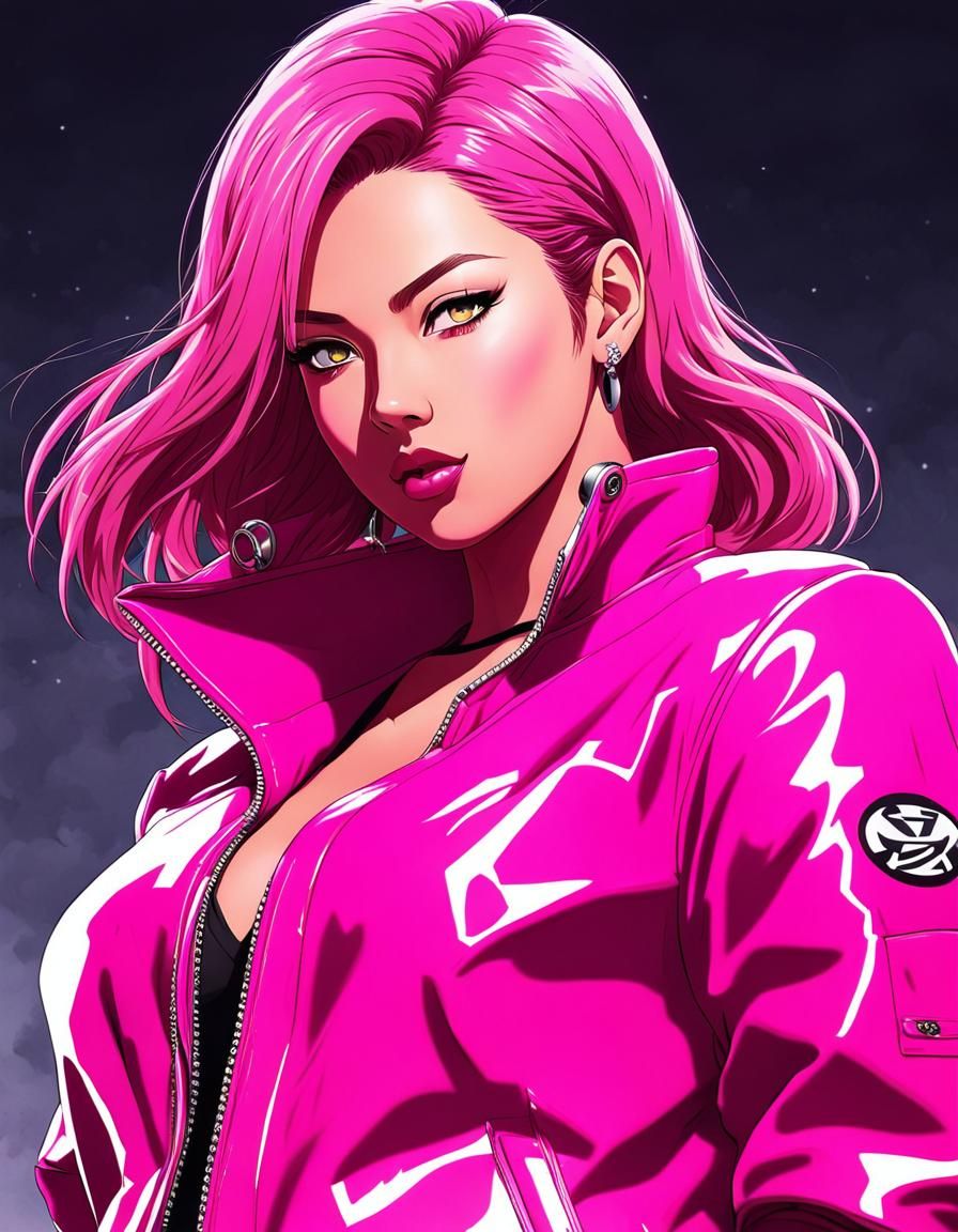 Ashley Graham as Pink Maniac in Anime Style