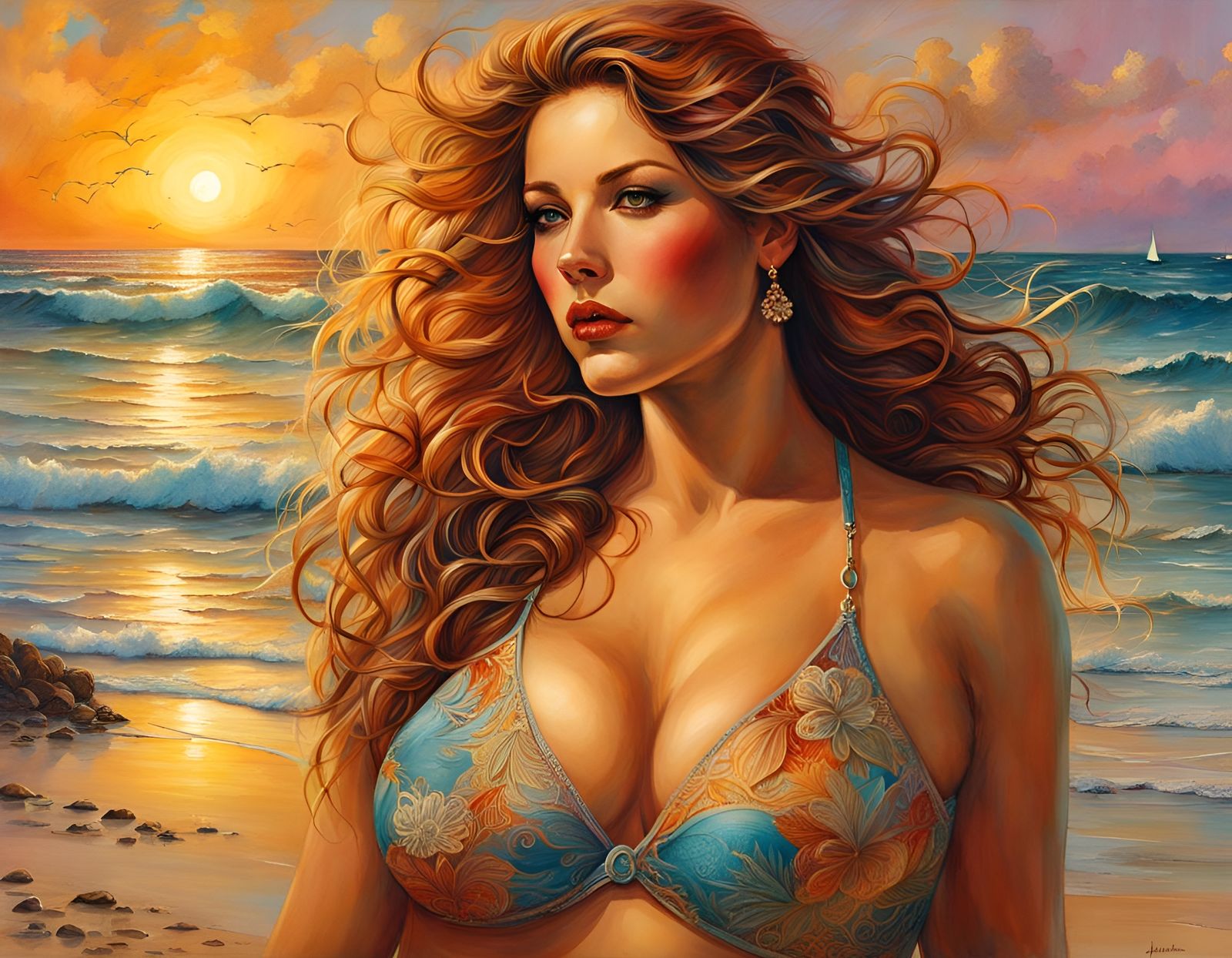 Beach Beauty in Warm Sunset Colors