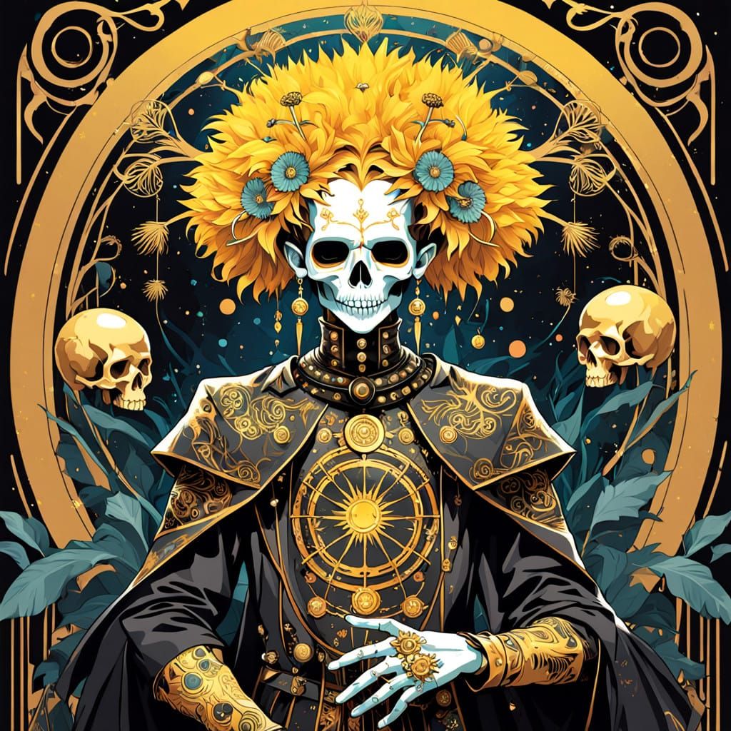 Regal, Androgynous Prince Adorned with Piercings and Tattoos