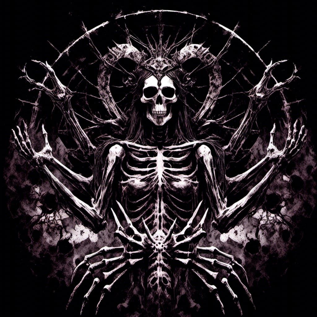 Dark Fantasy Monster Skeleton Cover Art