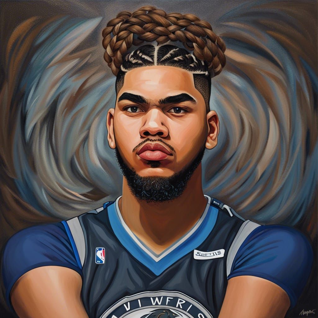 Oil Painting of a Man with Braided Hair