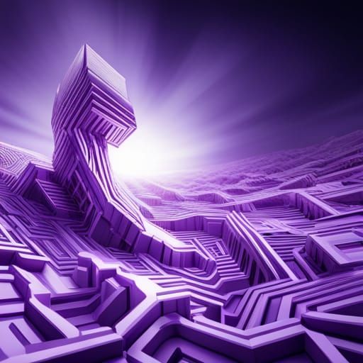 3D purple maze