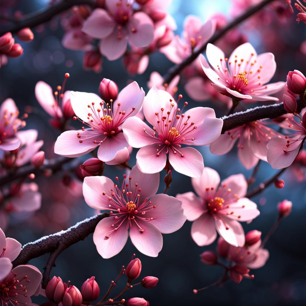 Hyperrealistic Sakura Flower Logo in 8k Resolution