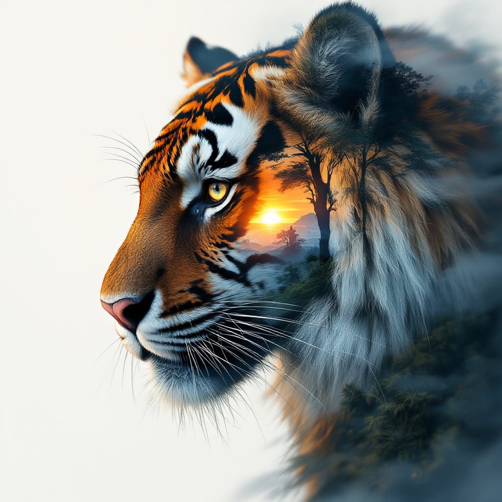 Regal Tiger Masterpiece in Vibrant Watercolor