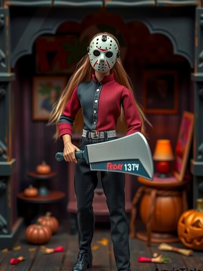 Scary Barbie Doll as Jason Voorhees