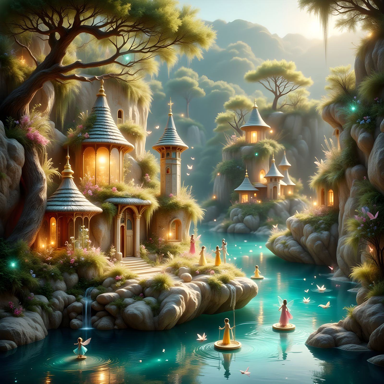 Enchanted Pinecone Fairy Palace in Geodesic Agate