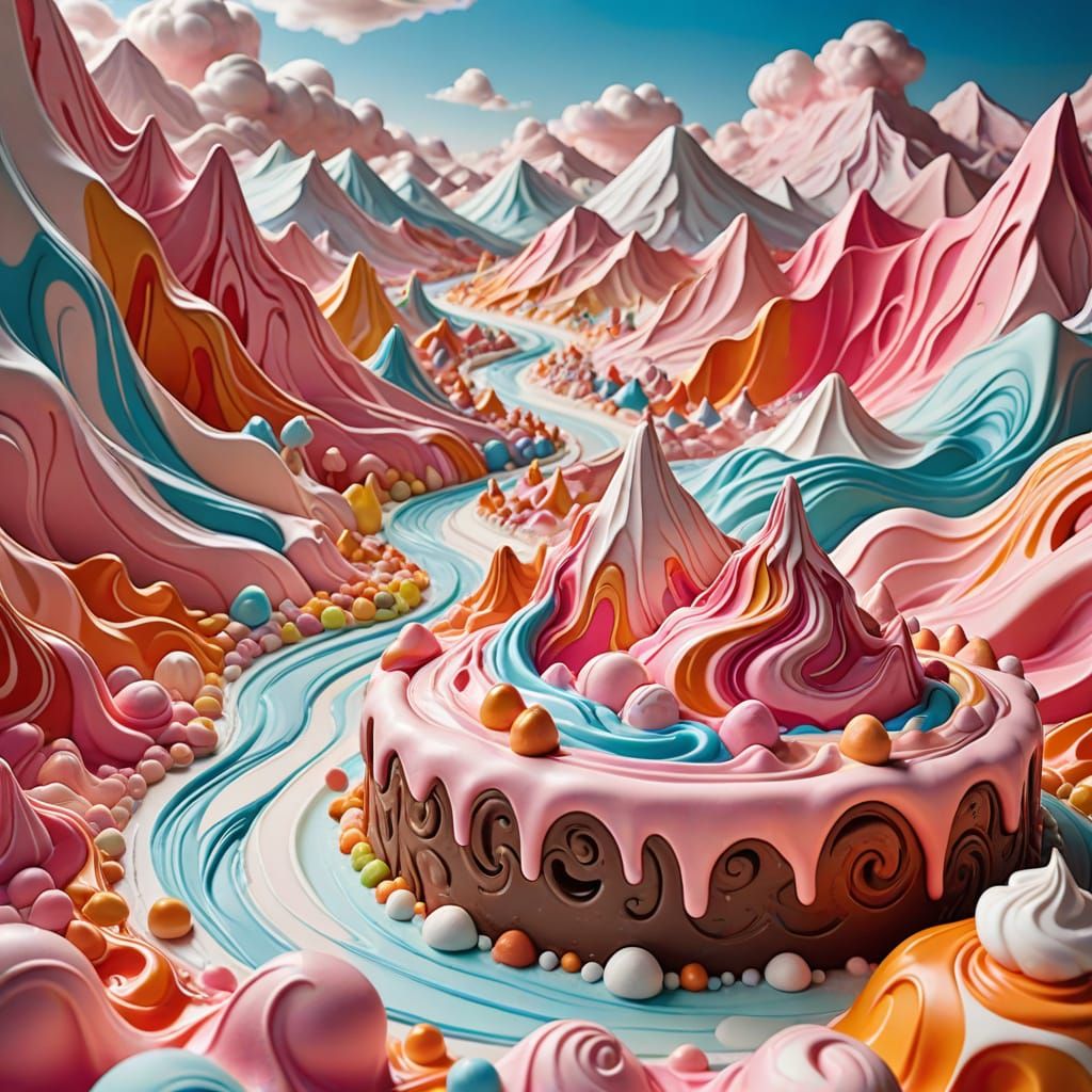 Surreal Rock Candy Creatures in a Sweet Dreamscape