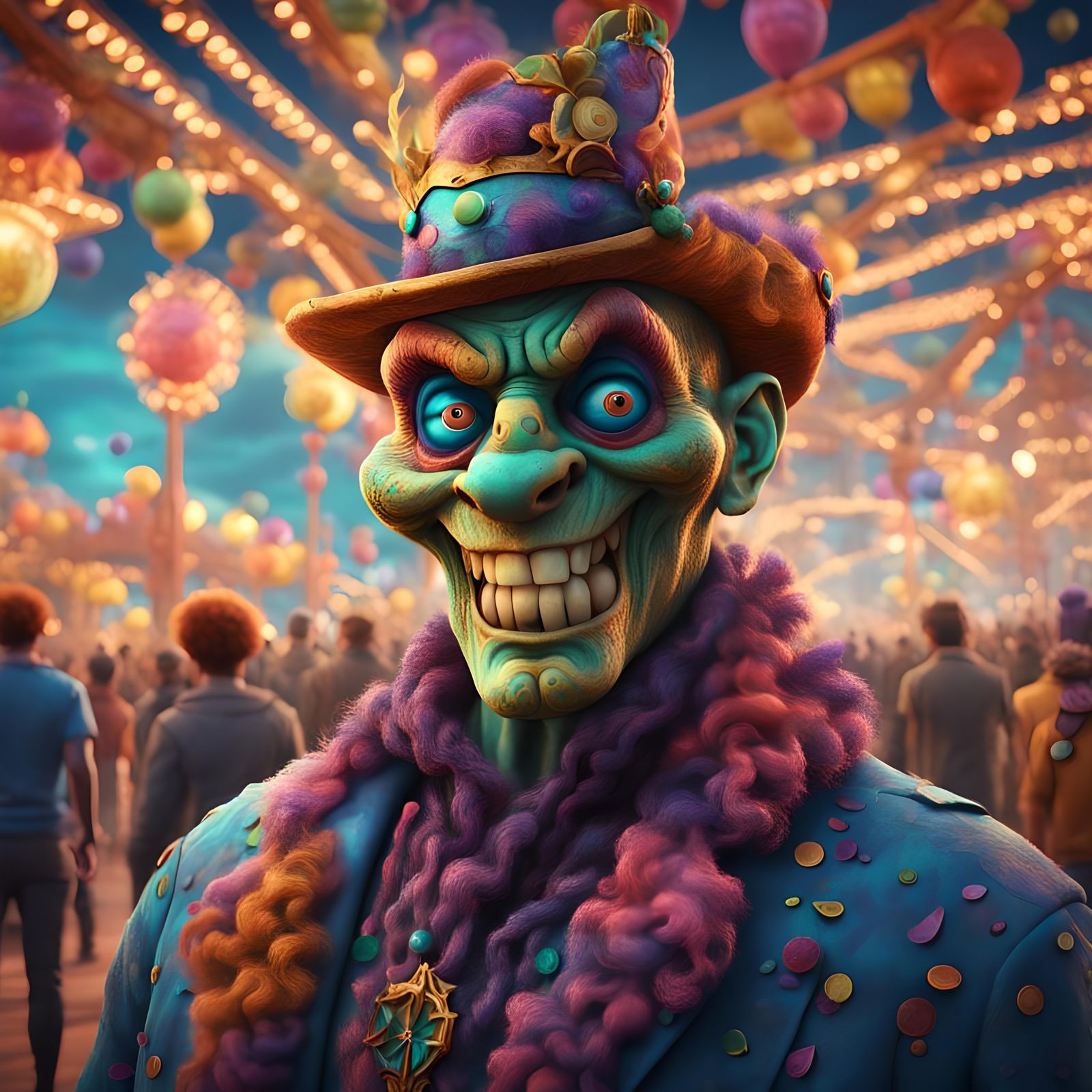 Insane Carnival Character in Scooby-Doo Style