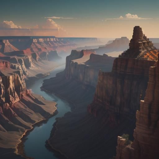 Golden Arrow Soars Through Grand Canyon: Fantasy Art