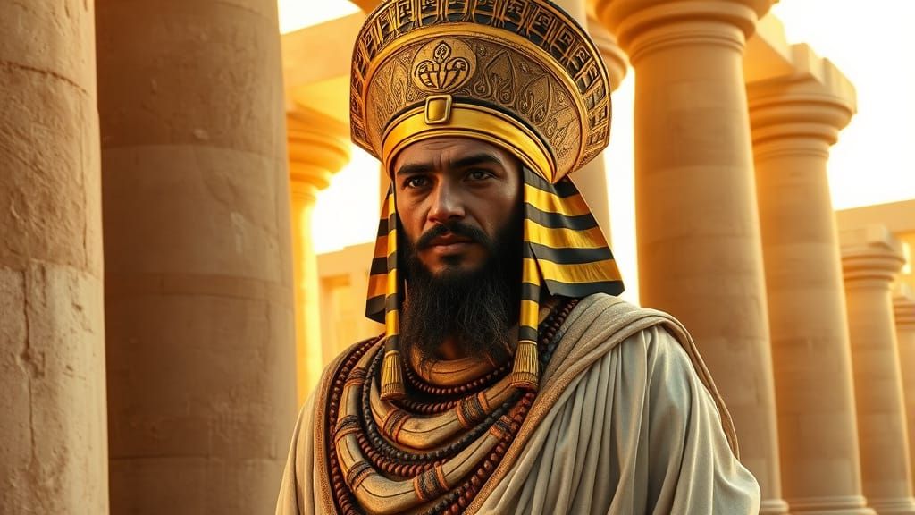 Ancient Egyptian Magician Imhotep in Hyper-Realistic Style