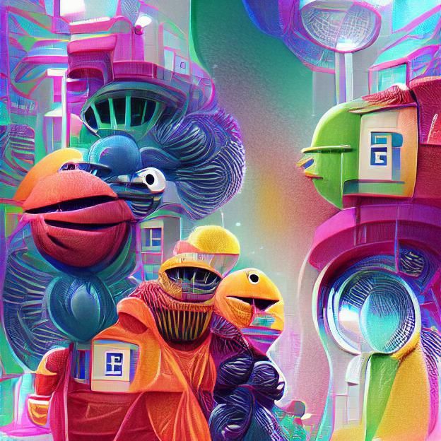 Futuristic Morning on Sesame Street, Year 2360