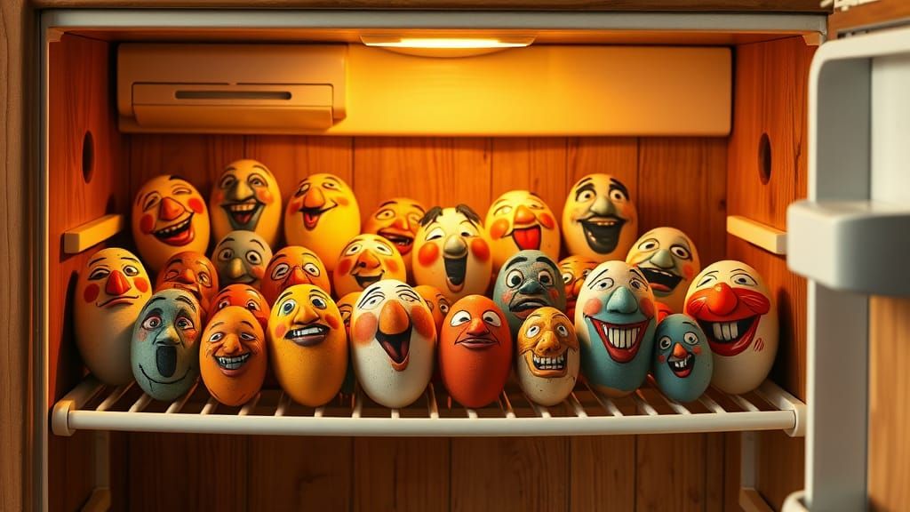 Whimsical Egg Portraits in Vibrant Colors