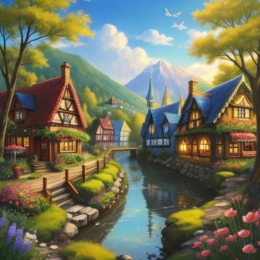 Enchanted Fairy Town in Forest
