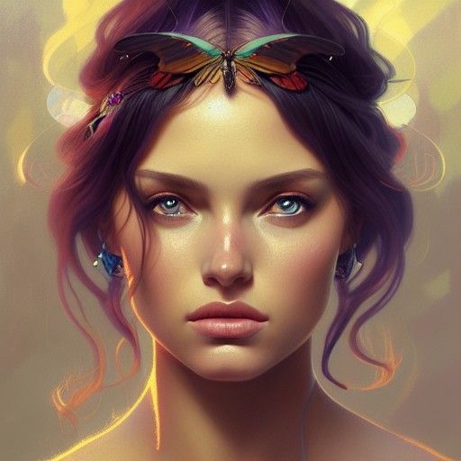 Ocean Princess Portrait in Art Nouveau Style