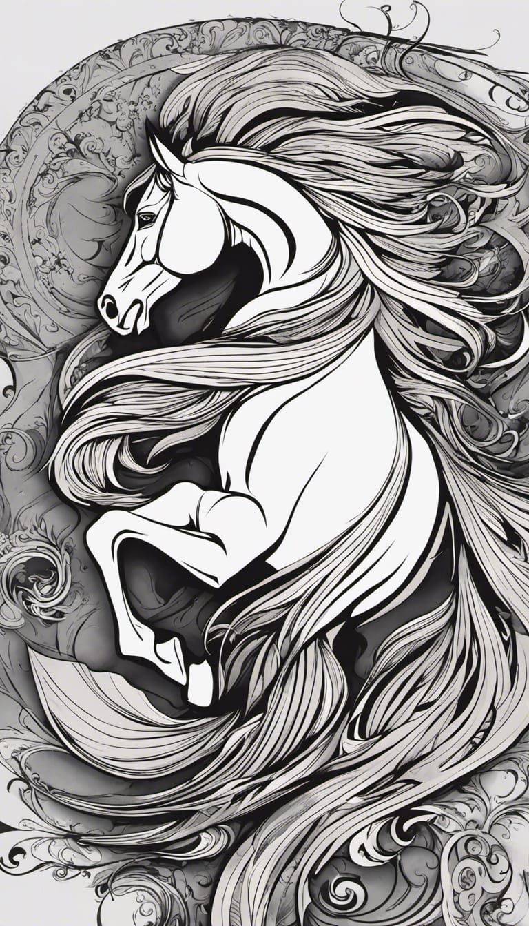 Winged Warrior on Fiery Horse: Abstract Fractal Art