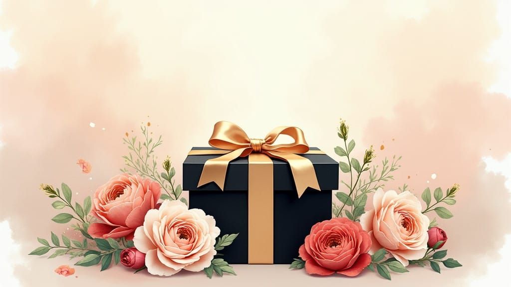 Luxurious Birthday Card in Whimsical Watercolor Style