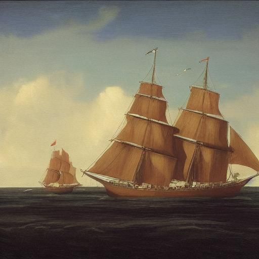 Venetian Ship Sails the Adriatic: An Oil Painting